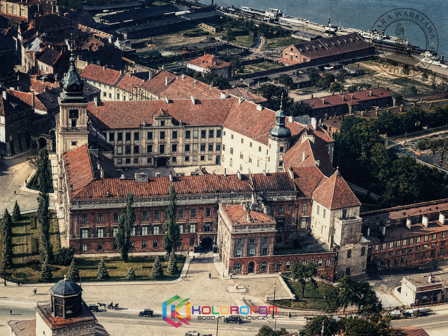 Przedwojenna Historyczna Warszawa w kolorze - Lata 30 - Zamek Królewski z lotu ptaka - plakat UHD 8K NOWE WYDANIE 2026 3