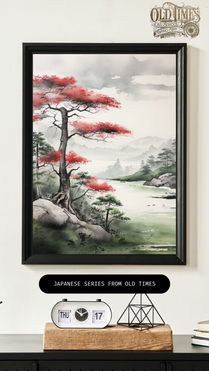 Japanese series from old times kolorofon plakaty do domu i biura Warszawa japan sumi art ink obraz malowany plakat v4