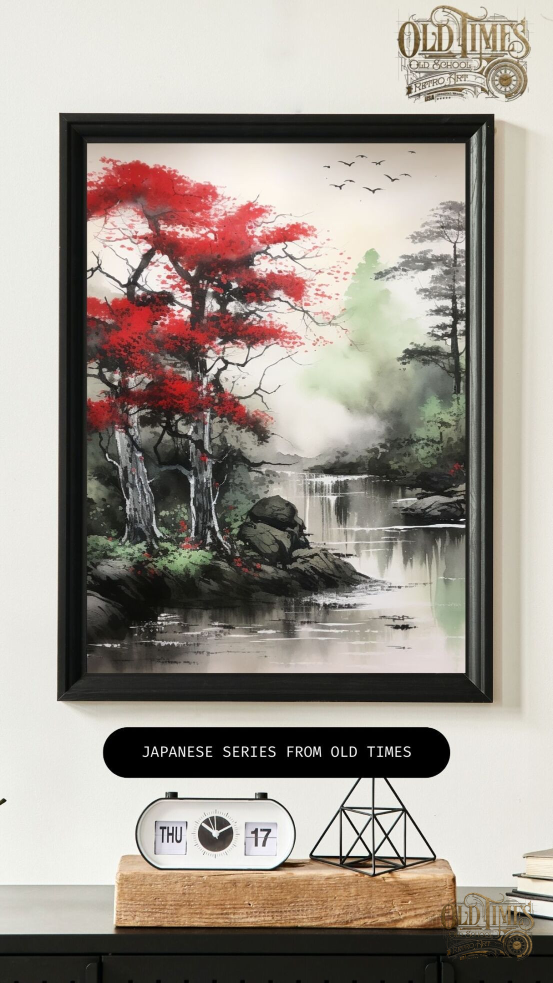 Plakaty od Old Times - Obraz artystyczny malowany w stylu japońskiej sztuki Japanese Sumi-e brush painting v3 89 Japanese series from old times kolorofon plakaty do domu i biura Warszawa japan sumi art ink obraz malowany plakatv3 scaled