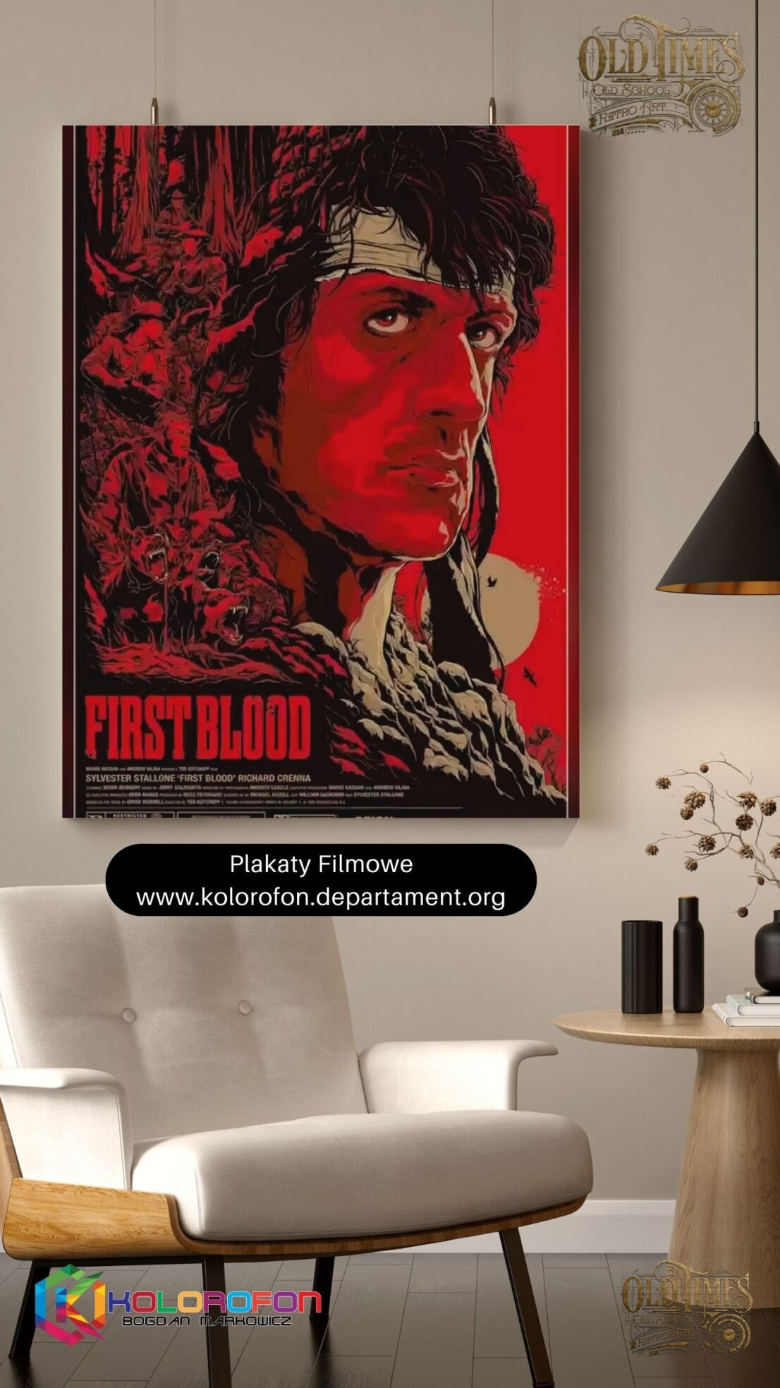 Plakaty filmowe klasyka kina - RAMBO FIRST BLOOD - Old Times Plakat wysokiej jakości 8K 57 Plakaty filmowe do domu i biura sklep z plakatami kolorofon Warszawa rambo first blood 1 scaled