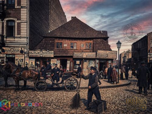 1910 rok - Ząbkowska Warszawska Praga Stara Warszawa w Kolorze  UHD 8K Plakat NOWA WERSJA 2026