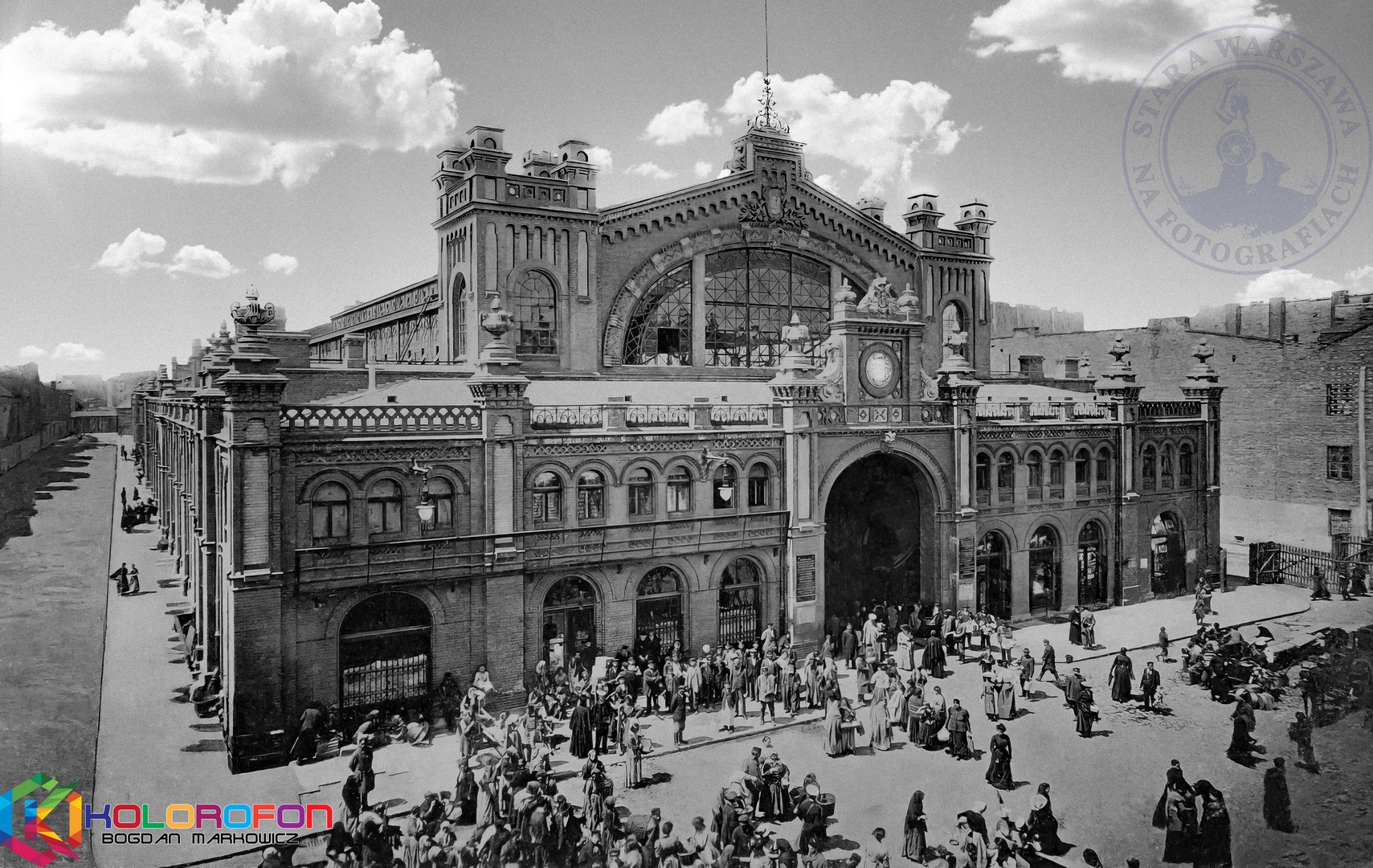 Przedwojenna Warszawa: Przywracając Ducha Miasta na Zdjęciach i Plakatach 113 Hale Mirowskie 1915 Markowicz do druku logosy Kopiowanie