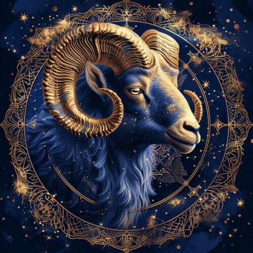 Baran Aries znaki zodiaku plakt kolorofon kwadratowe plakaty