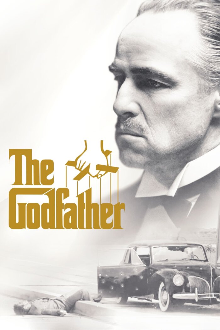 Plakaty filmowe klasyka kina -  Ojciec chrzestny (1972) The Godfather biała wersja - Plakat wysokiej jakości 8K