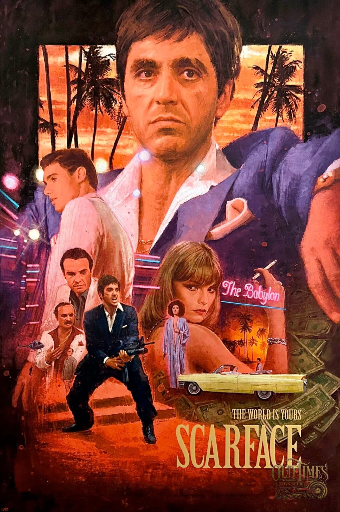 Plakaty filmowe klasyka kina - Scarface Człowiek z Blizną oryginalny Plakat wysokiej jakości 8K 70
