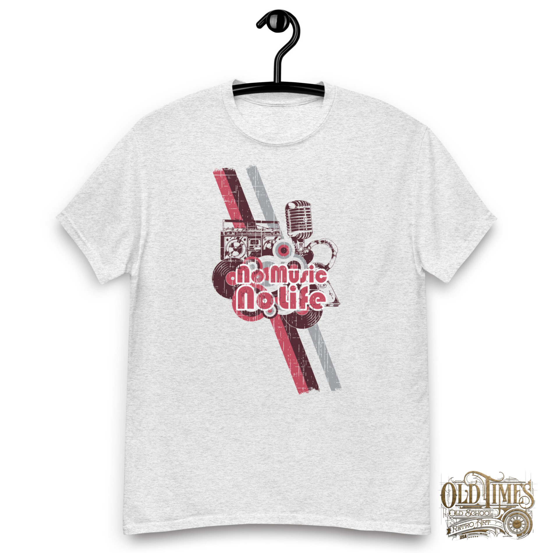OLD TIMES ART USA STYLE No Music No Life - Unisex classic tee - international sending 87 unisex classic tee ash front 670890dae5389 scaled