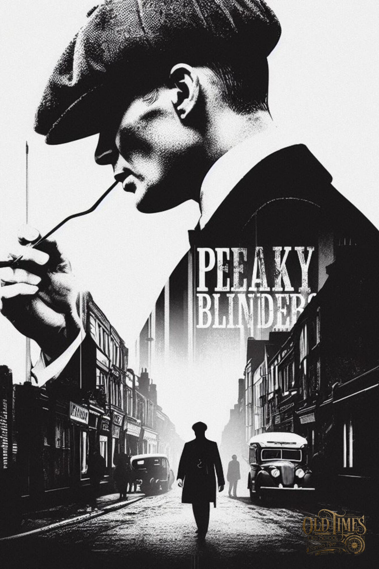 Plakaty filmowe wspolczesne NOWE PEAKY BLINDERS v4 Tommy Shelby Czarno bialy Plakat filmowy HQ wysokiej jakosci scaled