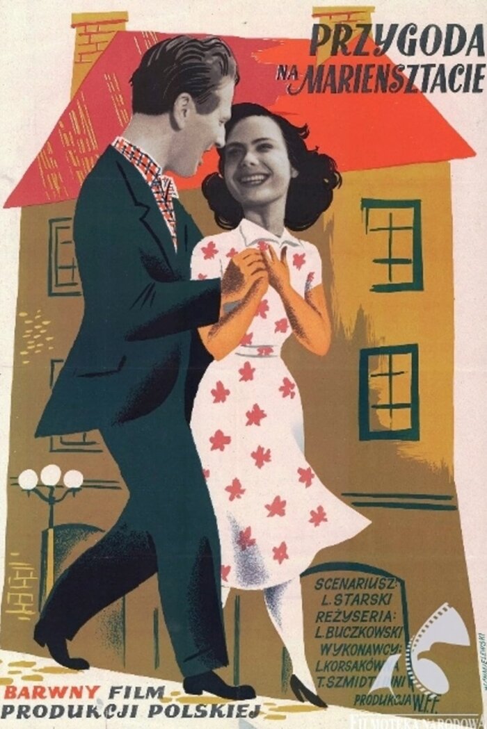 Plakaty filmowe Polska Klasyka - Przygoda na Mariensztacie (1954)- (napisy) Plakat wysokiej jakości 8k