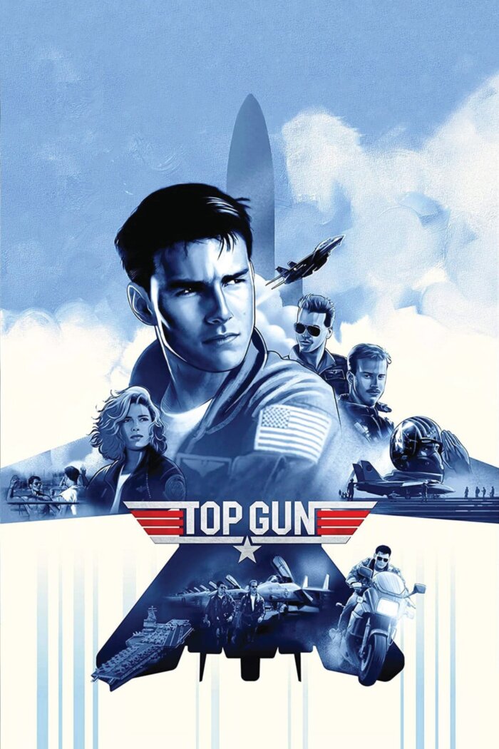 Plakaty filmowe klasyka filmy lotnicze - Top Gun (1986) v3 - Plakat wysokiej jakości 8K