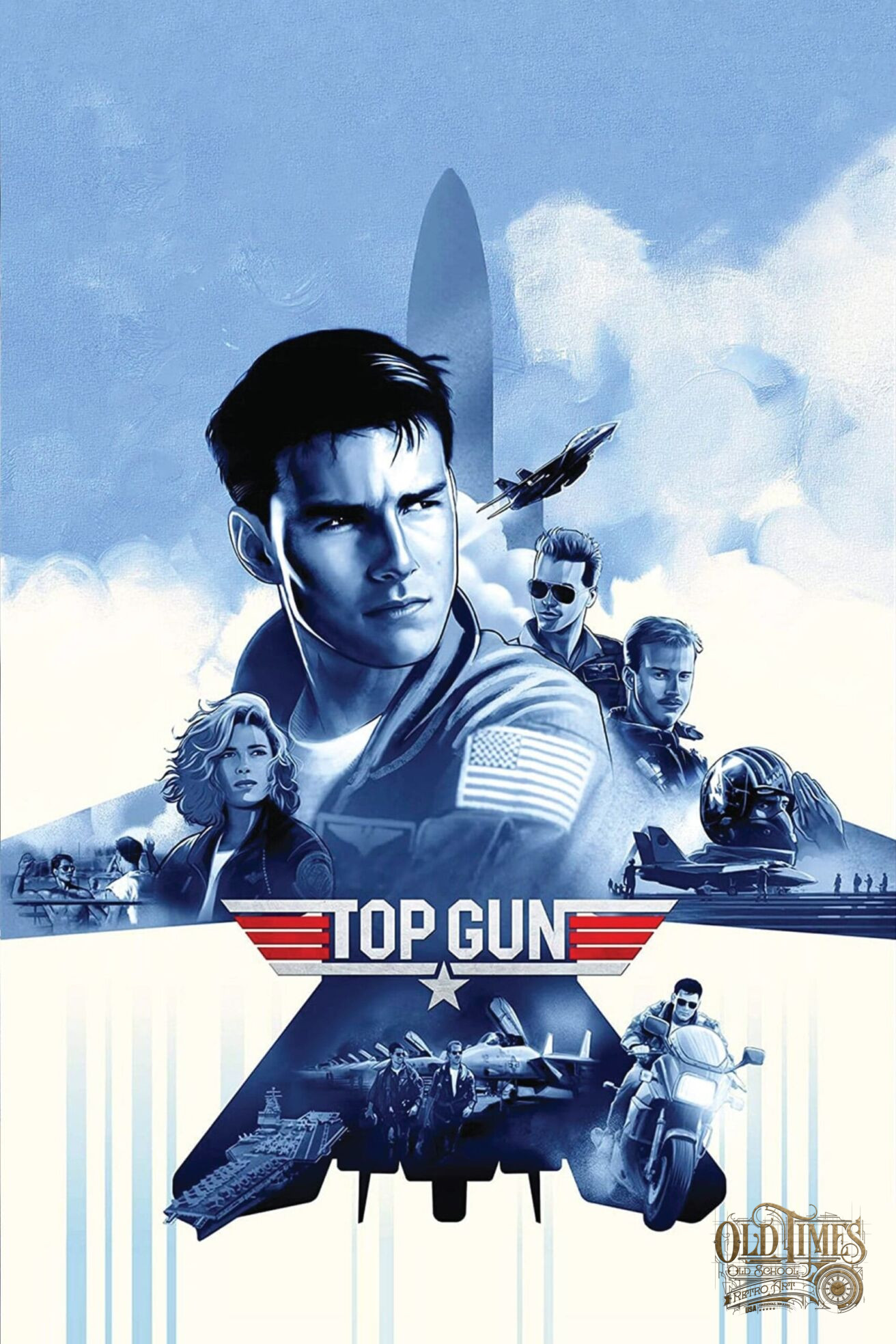 Plakaty filmowe klasyka filmy lotnicze Top Gun 1986 v3 Plakat wysokiej jakosci 8K scaled scaled