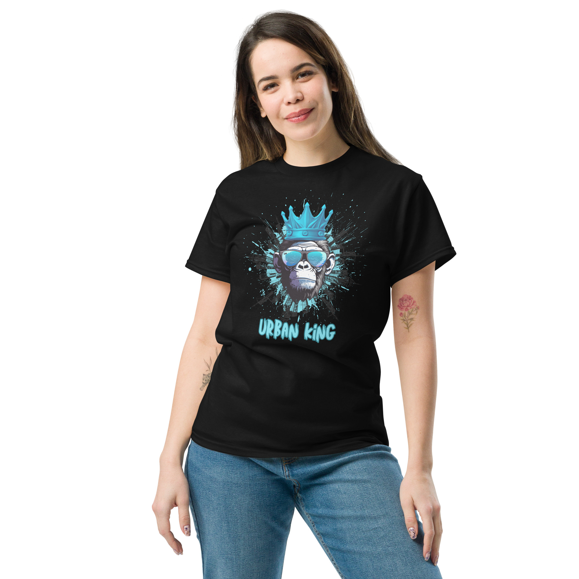 Koszulka uliczna na hulajnogę - URBAN KING - Unisex - Premium Made in USA 22 unisex classic tee black front 67900d5df1464