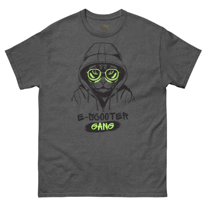 Koszulki na hulajnoge elektryczną T-shirt  E-Scooter Gang Cat Unisex Made in USA - obrazek 3