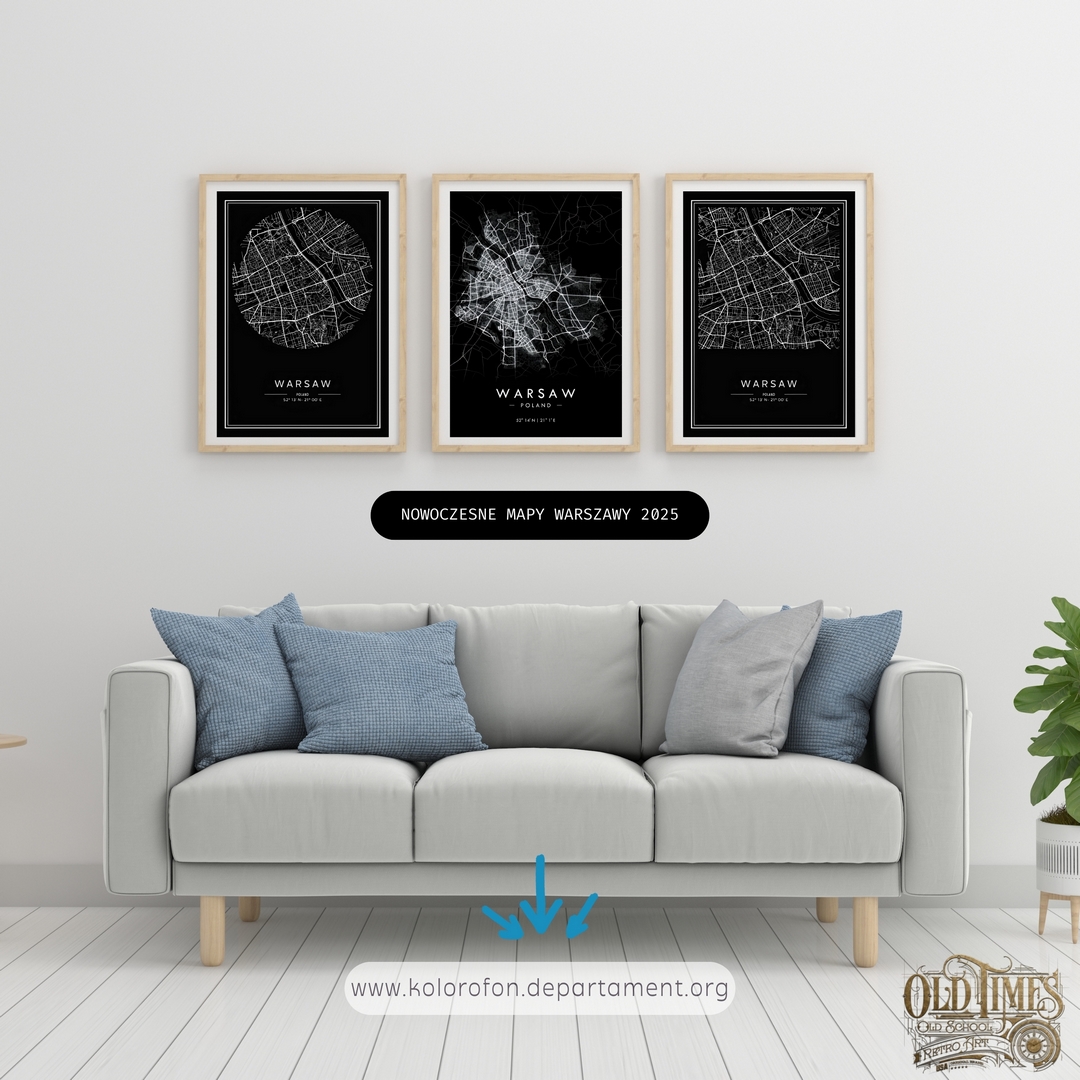 MAPY OZDOBNE - MAPA WARSZAWY Czarna struktura V3 Mapa plakat 8K 14 MAPY OZDOBNE MAPA WARSZAWY Czarna kolo V1 Mapa plakat 8K Kopiowanie