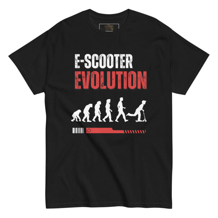 Koszulki na hulajnoge T-shirt – E-scooter EVOLUTION Unisex – Made in USA - obrazek 5