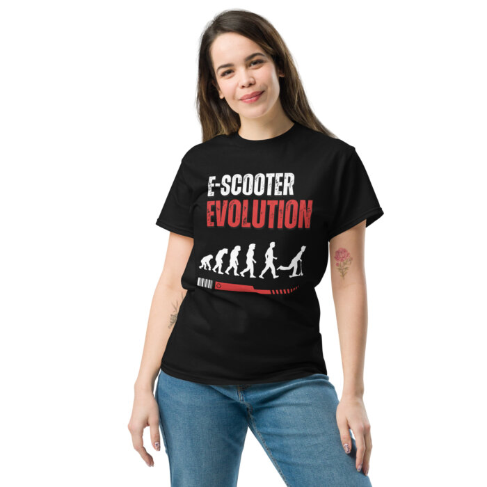 Koszulki na hulajnoge T-shirt – E-scooter EVOLUTION Unisex – Made in USA - obrazek 6