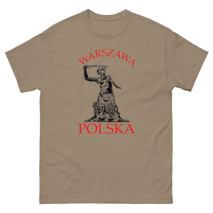 Koszulka Warszawska t-shirt – Syrenka Polska rycina – Unisex – Made in USA - obrazek 9
