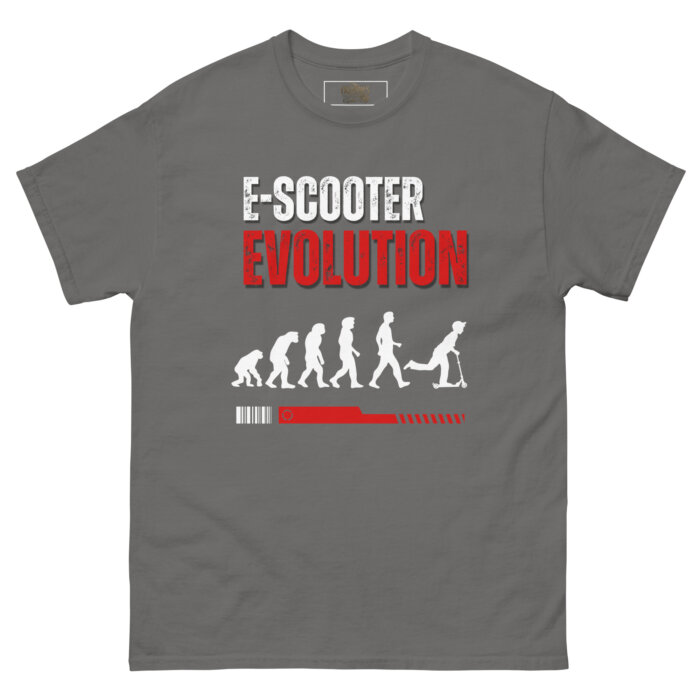 Koszulki na hulajnoge T-shirt – E-scooter EVOLUTION Unisex – Made in USA - obrazek 17