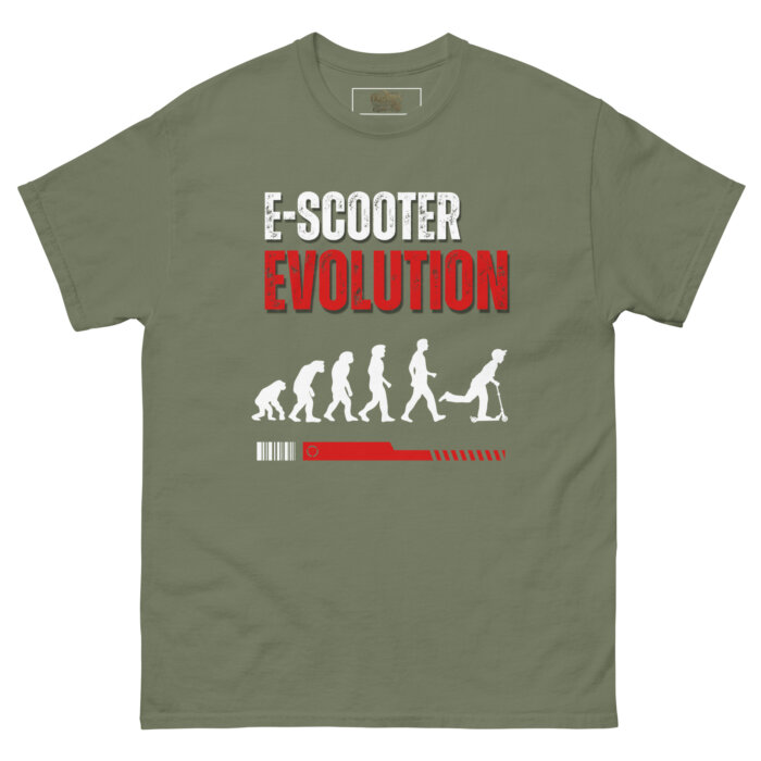 Koszulki na hulajnoge T-shirt – E-scooter EVOLUTION Unisex – Made in USA - obrazek 19