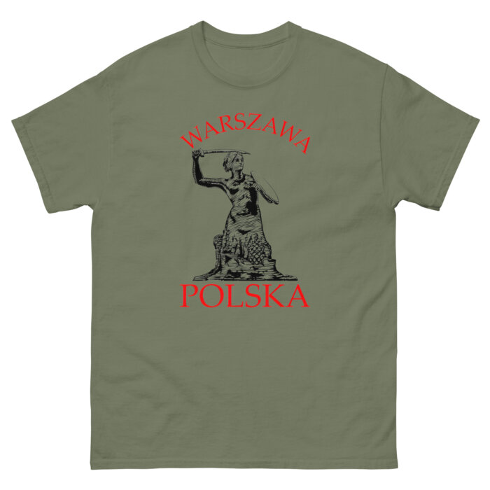 Koszulka Warszawska t-shirt – Syrenka Polska rycina – Unisex – Made in USA - obrazek 7