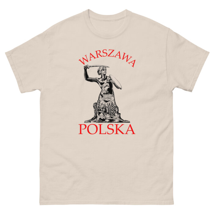 Koszulka Warszawska t-shirt – Syrenka Polska rycina – Unisex – Made in USA - obrazek 23