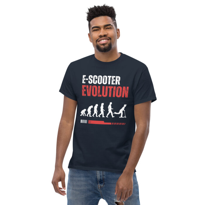 Koszulki na hulajnoge T-shirt – E-scooter EVOLUTION Unisex – Made in USA - obrazek 2