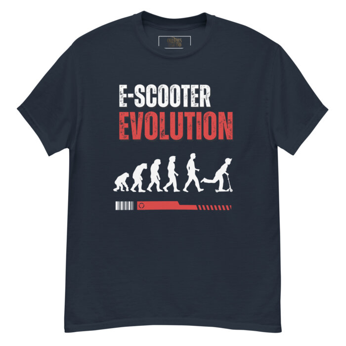 Koszulki na hulajnoge T-shirt – E-scooter EVOLUTION Unisex – Made in USA - obrazek 4