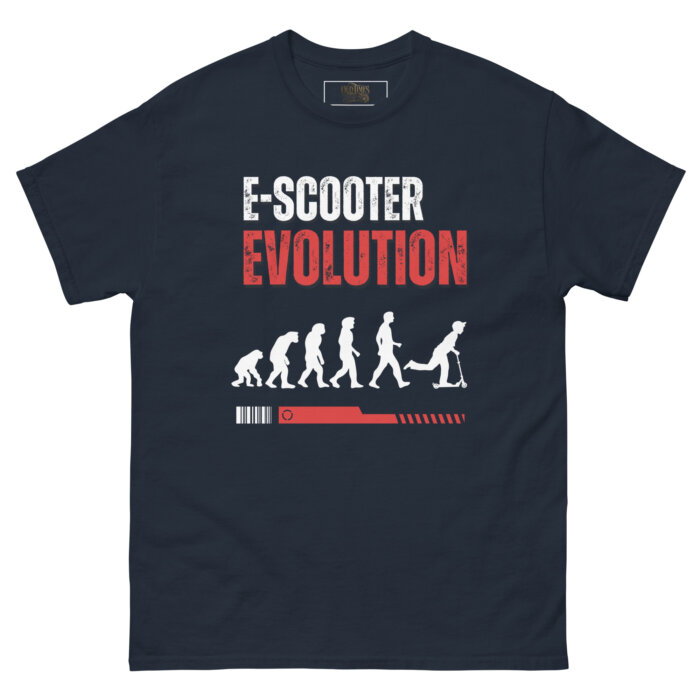 Koszulki na hulajnoge T-shirt – E-scooter EVOLUTION Unisex – Made in USA - obrazek 9