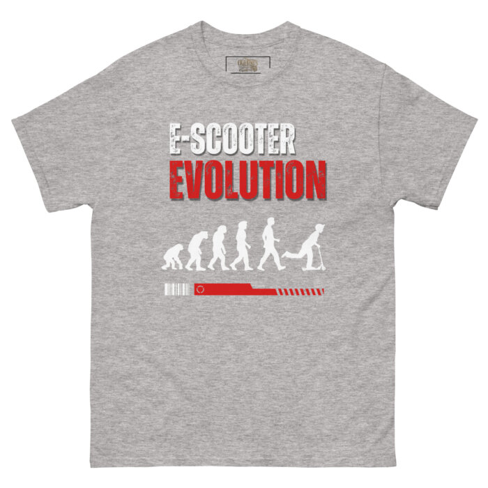 Koszulki na hulajnoge T-shirt – E-scooter EVOLUTION Unisex – Made in USA - obrazek 23