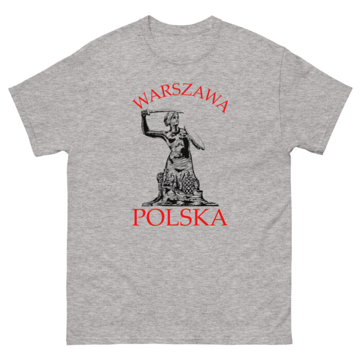 Koszulka Warszawska t-shirt – Syrenka Polska rycina – Unisex – Made in USA - obrazek 17