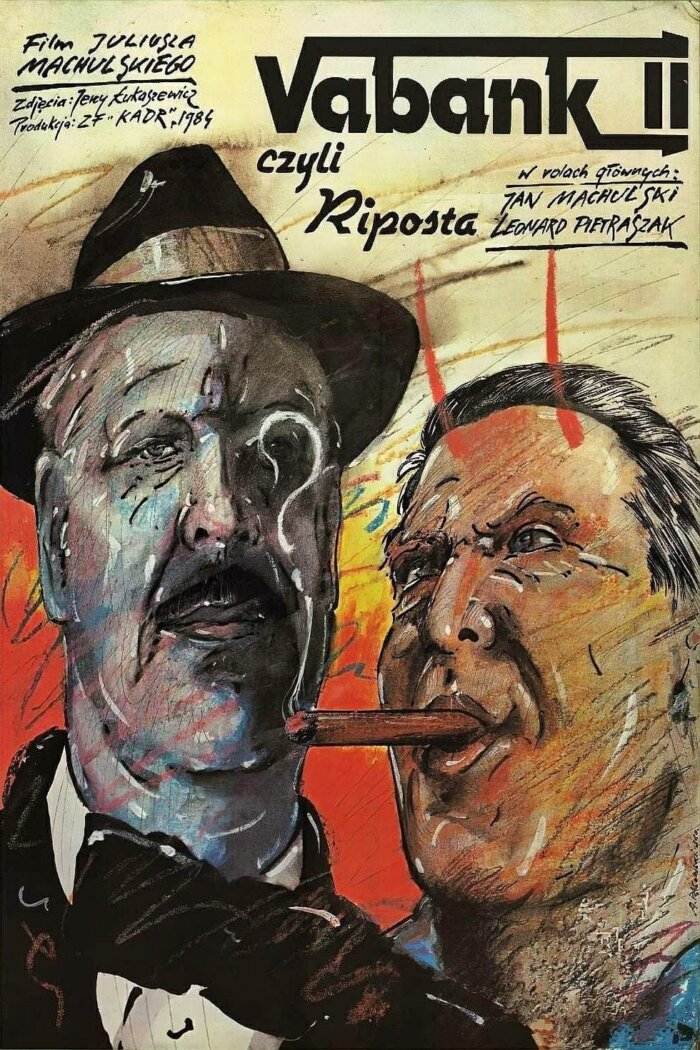 Plakaty filmowe Polska Klasyka - Vabank II, czyli riposta (1985) v1 Plakat wysokiej jakości remasterowany 8k