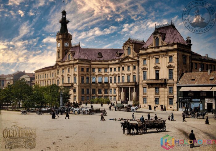 Przedwojenna Warszawa w kolorze - Lata 20 – Plac Teatralny - Pałac Jabłonowskich 8K UHD Plakat pełny kolor