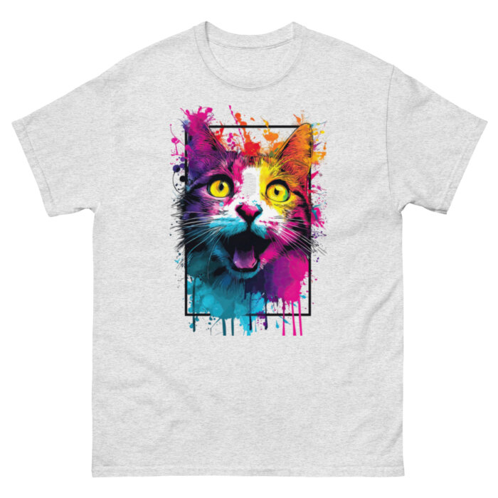 Koszulka artystyczna – Kolorowy uśmiechnięty kot v1 Unisex T-SHIRT by Old Times Vintage Art - obrazek 34