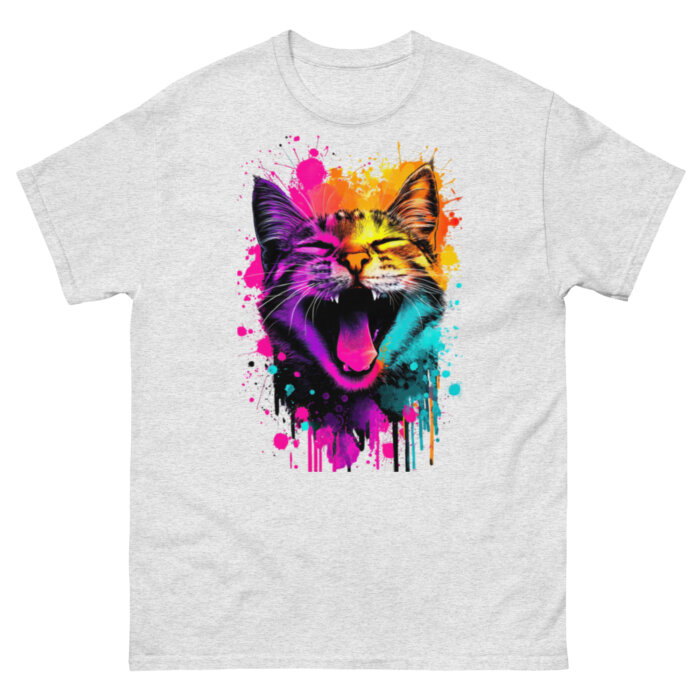 Koszulka artystyczna – Kolorowy uśmiehcniety kot v2 Unisex T-SHIRT by Old Times Vintage Art - obrazek 22