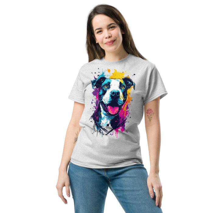 Koszulka artystyczna – Kolorowy uśmiechnięty pies v2 Unisex T-SHIRT by Old Times Vintage Art - obrazek 17