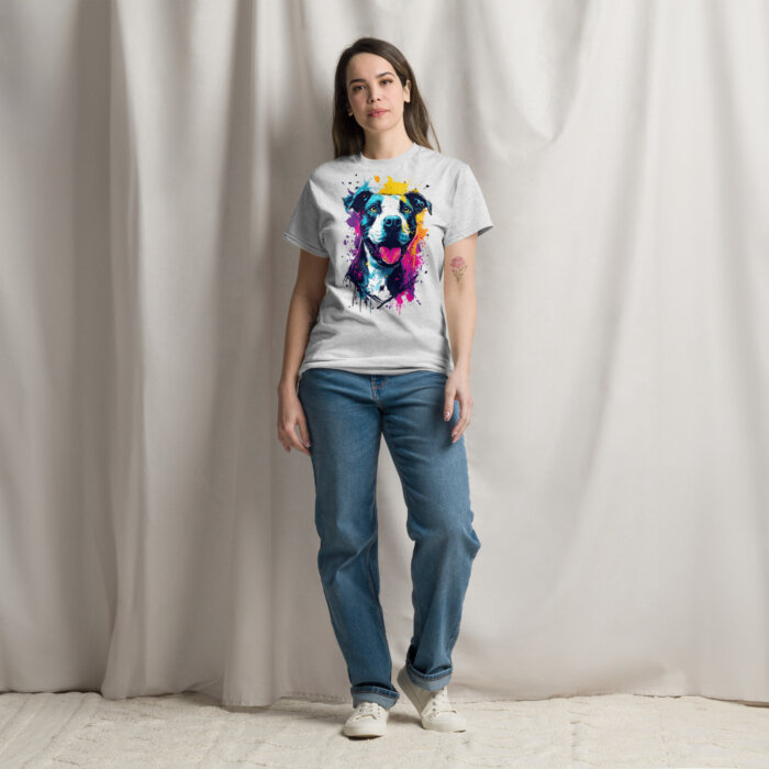 Koszulka artystyczna – Kolorowy uśmiechnięty pies v2 Unisex T-SHIRT by Old Times Vintage Art - obrazek 35
