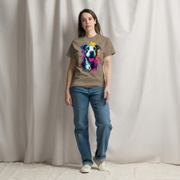 Koszulka artystyczna – Kolorowy uśmiechnięty pies v2 Unisex T-SHIRT by Old Times Vintage Art - obrazek 27