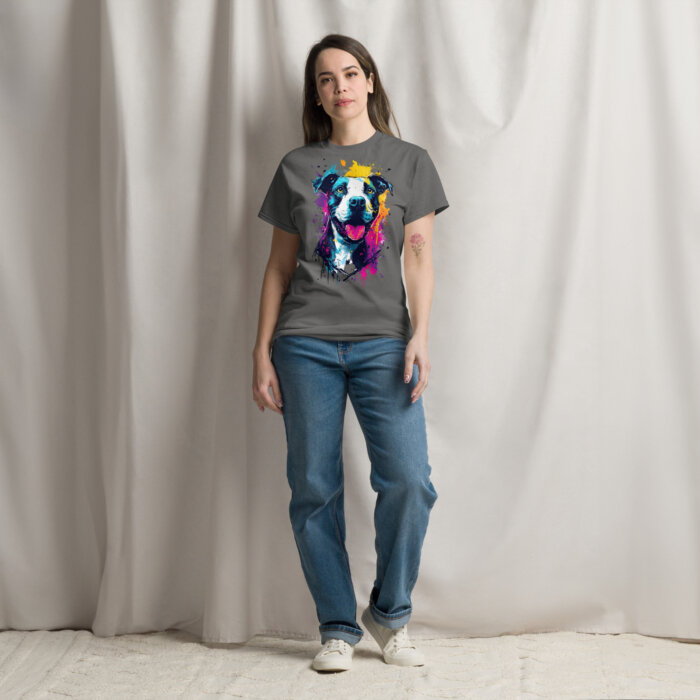 Koszulka artystyczna – Kolorowy uśmiechnięty pies v2 Unisex T-SHIRT by Old Times Vintage Art - obrazek 24