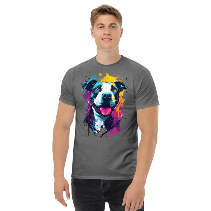 Koszulka artystyczna – Kolorowy uśmiechnięty pies v2 Unisex T-SHIRT by Old Times Vintage Art - obrazek 7