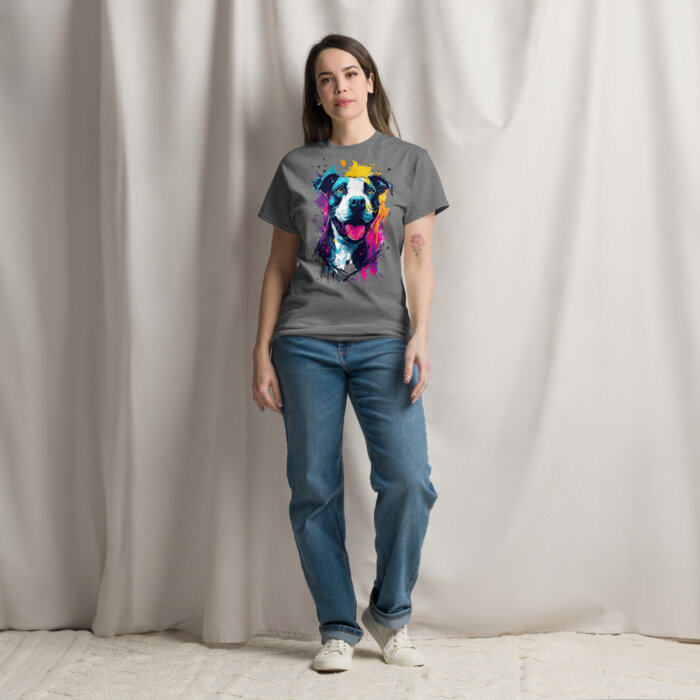 Koszulka artystyczna – Kolorowy uśmiechnięty pies v2 Unisex T-SHIRT by Old Times Vintage Art - obrazek 26