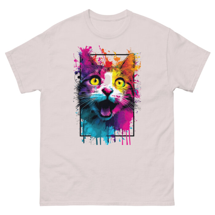 Koszulka artystyczna – Kolorowy uśmiechnięty kot v1 Unisex T-SHIRT by Old Times Vintage Art - obrazek 30