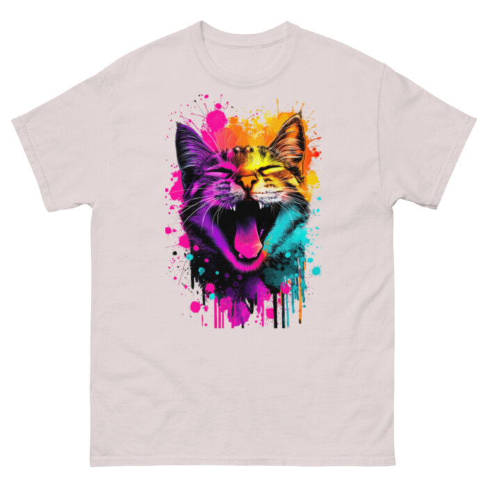 Koszulka artystyczna – Kolorowy uśmiehcniety kot v2 Unisex T-SHIRT by Old Times Vintage Art - obrazek 18