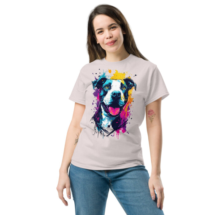 Koszulka artystyczna – Kolorowy uśmiechnięty pies v2 Unisex T-SHIRT by Old Times Vintage Art - obrazek 14