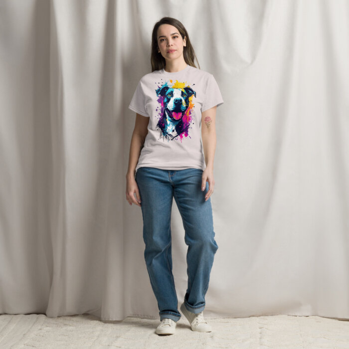 Koszulka artystyczna – Kolorowy uśmiechnięty pies v2 Unisex T-SHIRT by Old Times Vintage Art - obrazek 33