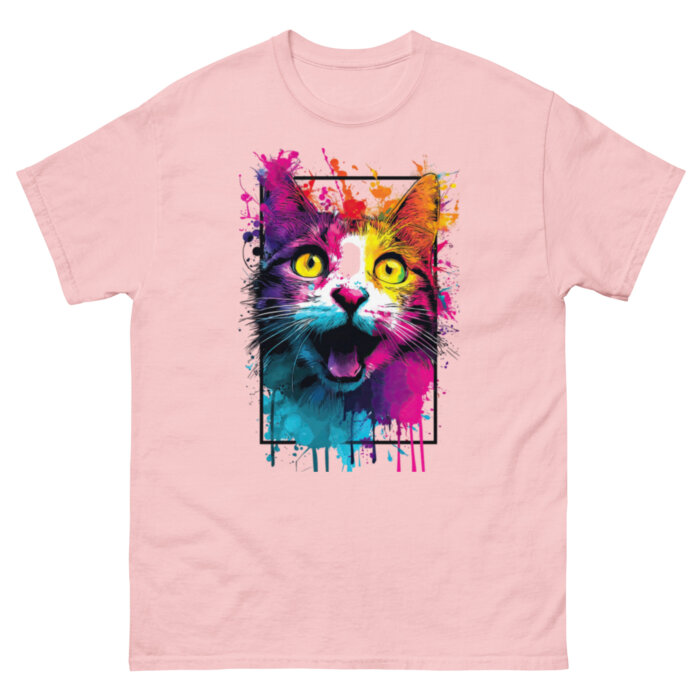 Koszulka artystyczna – Kolorowy uśmiechnięty kot v1 Unisex T-SHIRT by Old Times Vintage Art - obrazek 28