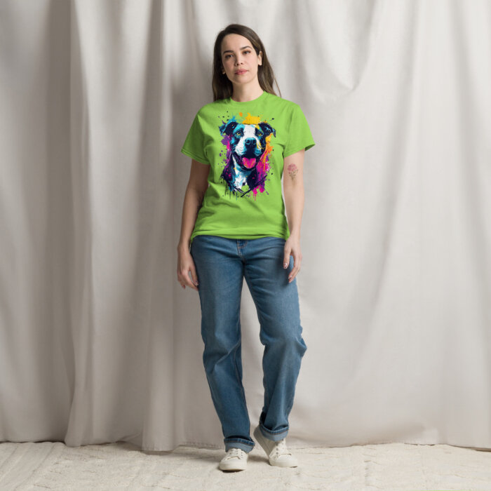 Koszulka artystyczna – Kolorowy uśmiechnięty pies v2 Unisex T-SHIRT by Old Times Vintage Art - obrazek 30