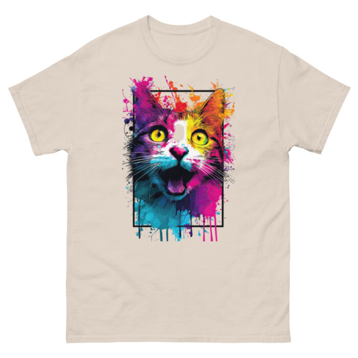 Koszulka artystyczna – Kolorowy uśmiechnięty kot v1 Unisex T-SHIRT by Old Times Vintage Art - obrazek 24