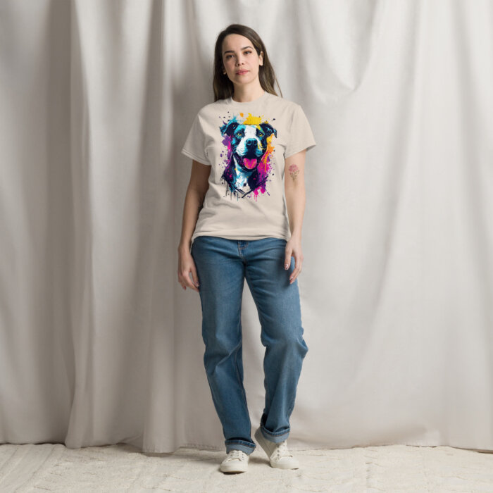 Koszulka artystyczna – Kolorowy uśmiechnięty pies v2 Unisex T-SHIRT by Old Times Vintage Art - obrazek 32