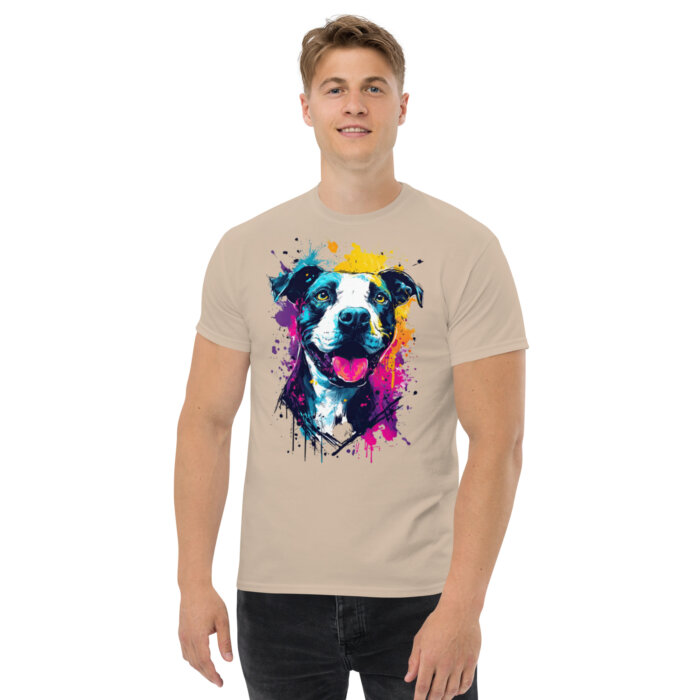 Koszulka artystyczna – Kolorowy uśmiechnięty pies v2 Unisex T-SHIRT by Old Times Vintage Art - obrazek 11