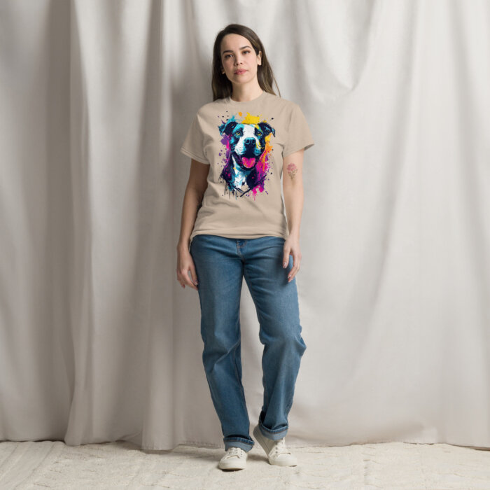Koszulka artystyczna – Kolorowy uśmiechnięty pies v2 Unisex T-SHIRT by Old Times Vintage Art - obrazek 29