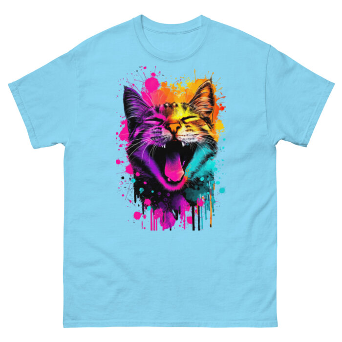 Koszulka artystyczna – Kolorowy uśmiehcniety kot v2 Unisex T-SHIRT by Old Times Vintage Art - obrazek 10